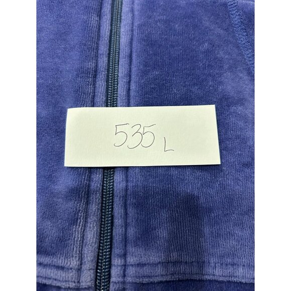 Womens Velour Purple Zip Up Hoodie Jacket SZ Petite Small - Picture 8 of 8